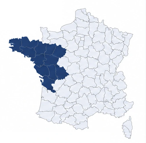 Carte des zones d'intervention CERTIS – Grand Ouest